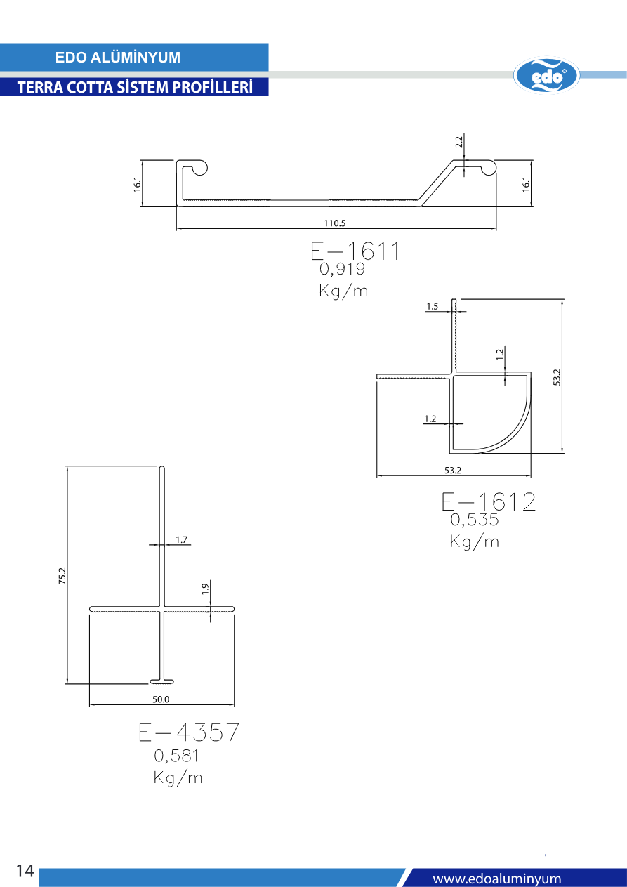 Terra cotta sistem profil katalog slaytı